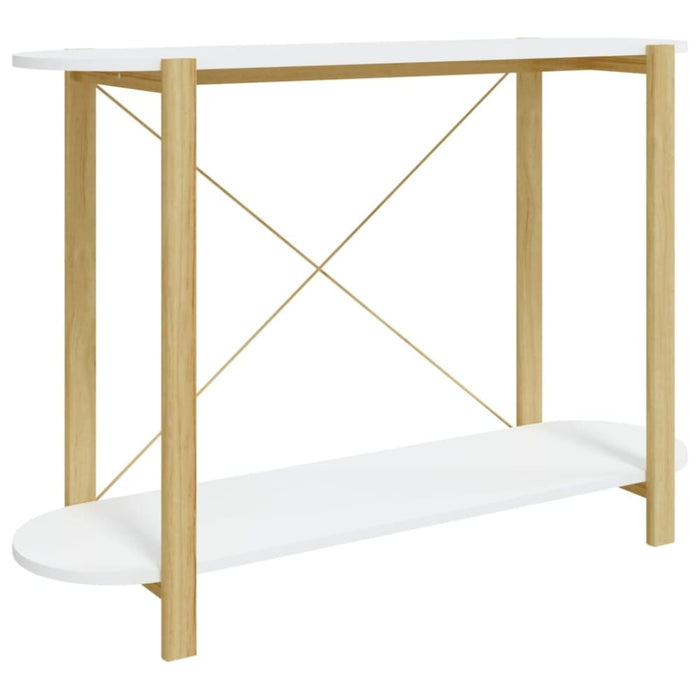 Console Table White 110x38x75 Cm Engineered Wood Taplkb