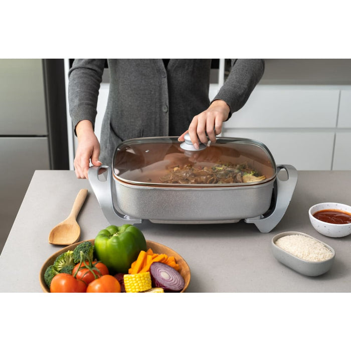 Copper Electric Fry Pan For Cooking 9.1l Capacity Non-stick