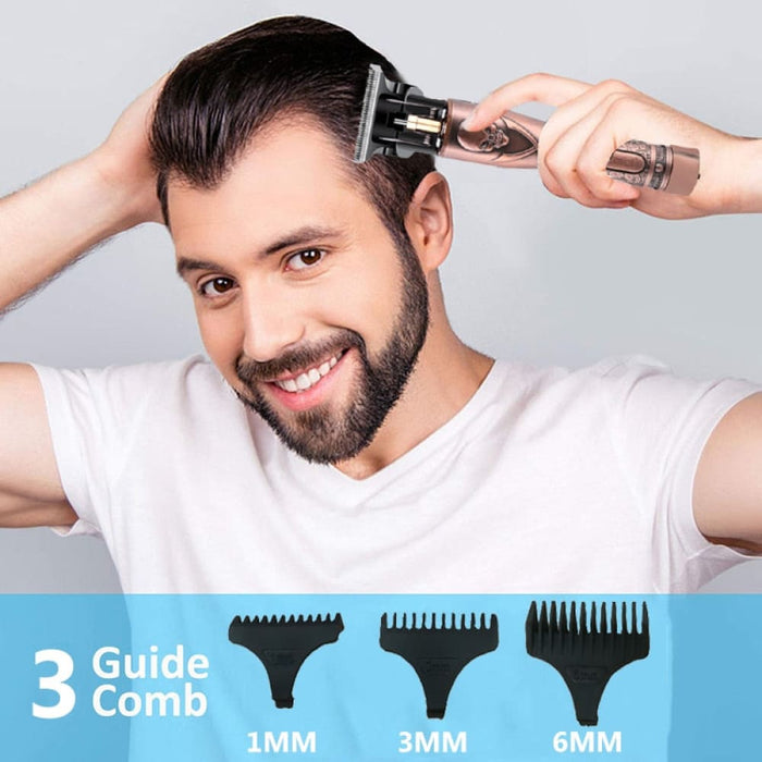 T9 Cordless Barber Shop Hair Clipper Men All Metal 0mm