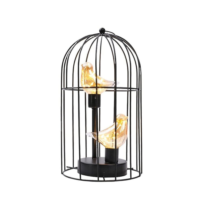 Cordless Battery Operated Birdcage Decorative Table Lamp