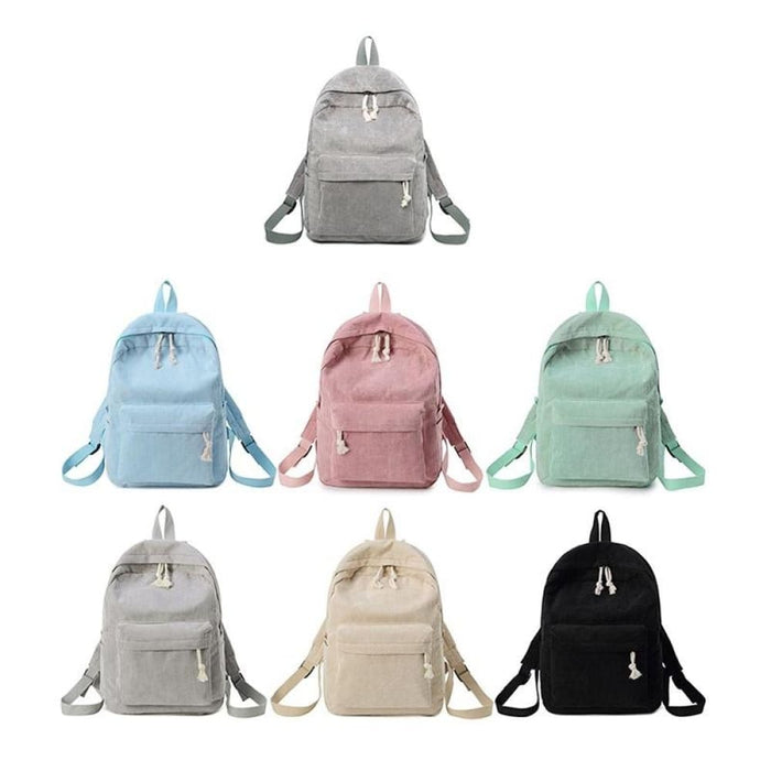 Corduroy School Backpack For Girls And Women