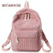 Corduroy School Backpack For Girls And Women