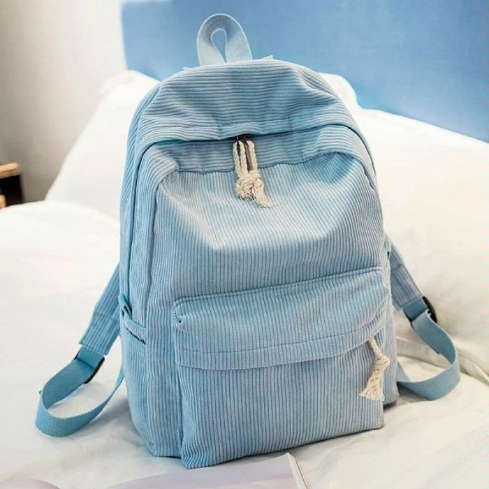 Corduroy School Backpack For Girls And Women