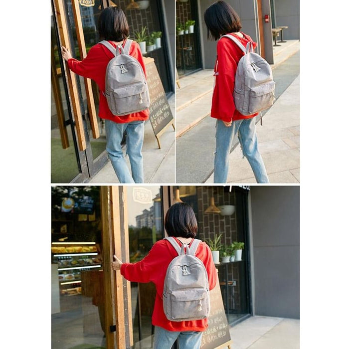 Corduroy School Backpack For Girls And Women