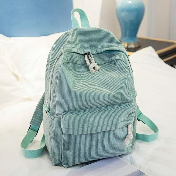 Corduroy School Backpack For Girls And Women