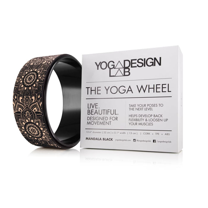 Cork Mandala Yoga Wheel Black