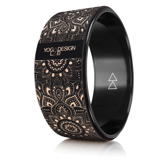 Cork Mandala Yoga Wheel Black