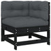 Corner Sofa With Cushions Black Solid Wood Pine Nxppap