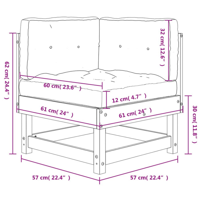 Corner Sofa With Cushions Solid Wood Pine Nxpaxx