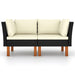 Corner Sofas 2 Pcs Poly Rattan And Solid Eucalyptus Wood