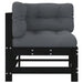 Corner Sofas With Cushions 2 Pcs Black Solid Wood Pine