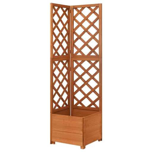 Corner Trellis Planter 40x40x150 Cm Solid Fir Wood Tolaoo