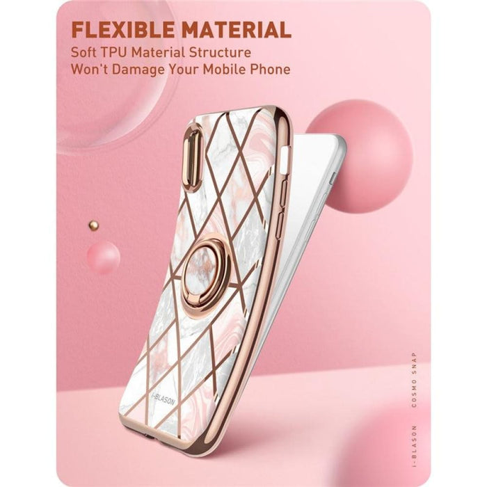 Cosmo Marble Case For Iphone Xr With Built-in 360 Rotatable