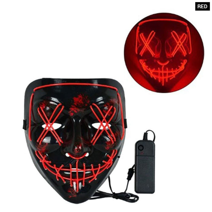 Cosplay Halloween Purge Mask Glowing Neon Led Masque