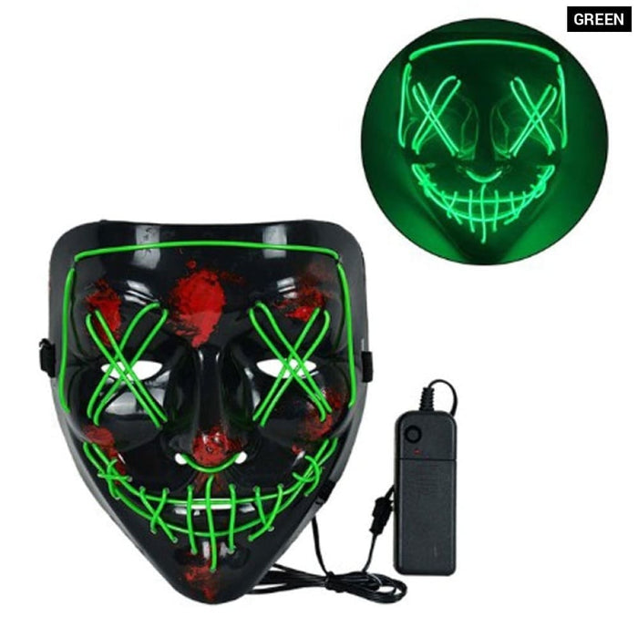 Cosplay Halloween Purge Mask Glowing Neon Led Masque