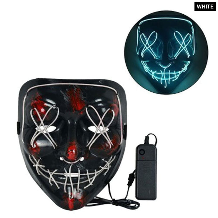 Cosplay Halloween Purge Mask Glowing Neon Led Masque