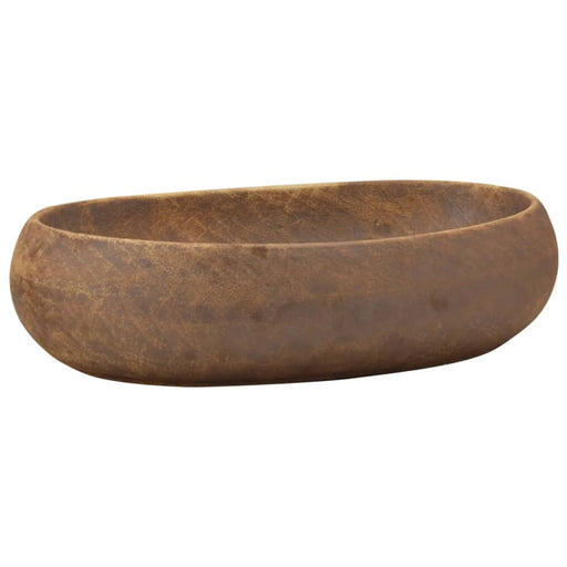 Countertop Basin Brown Oval 59x40x15 Cm Ceramic Oppbna