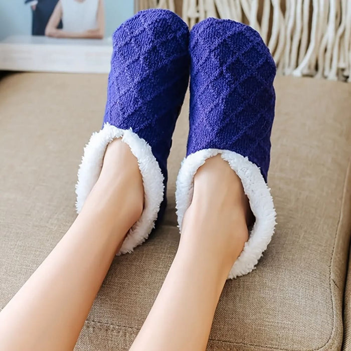 Cozy Non Slip Floor Socks For Women Plush Knit Coral Fleece