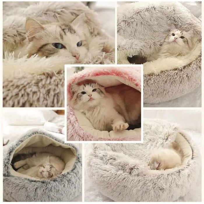 Cozy Round Pet Bed With Cover