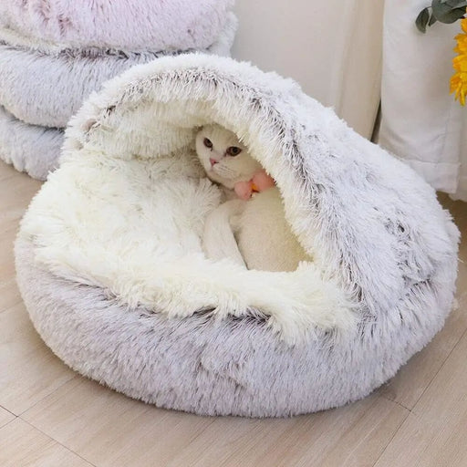 Cozy Round Pet Bed With Cover