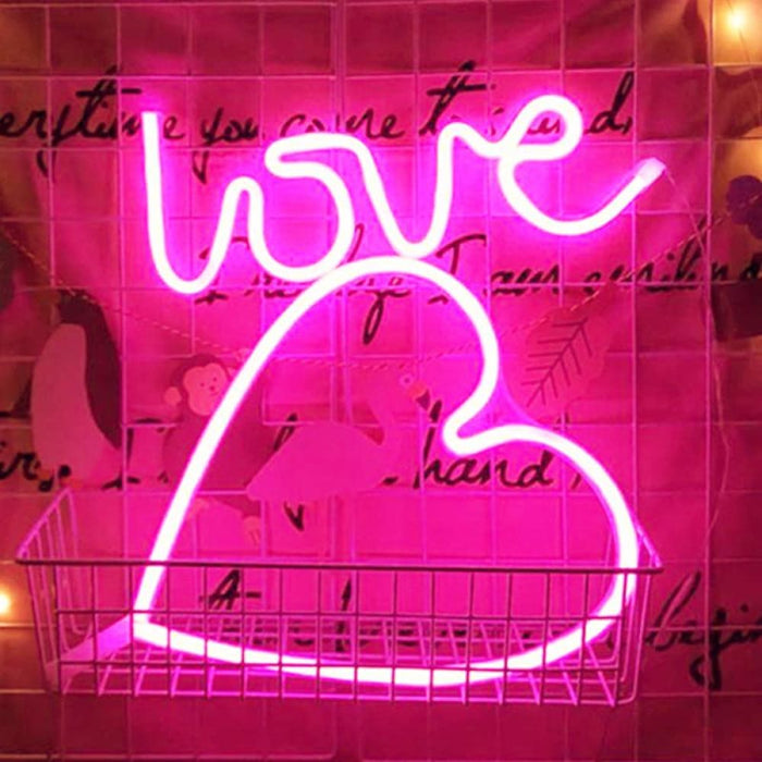 Creative Led Colourful Neon Light Love Heart Wedding Party