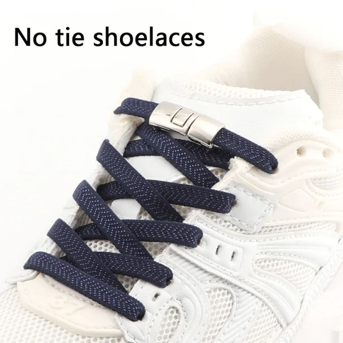 Cross Buckle Elastic Sneakers Without Ties 8mm Thick Flats