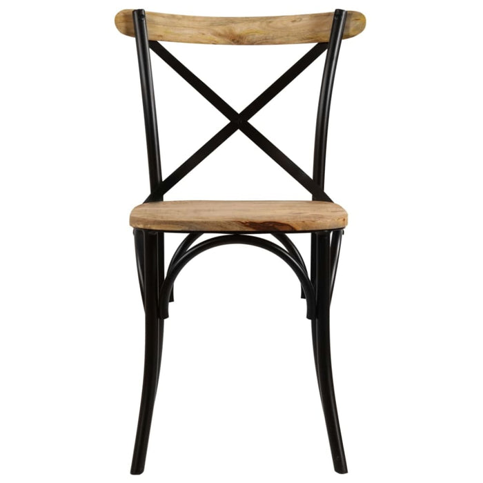 Cross Chairs 2 Pcs Black Solid Mango Wood Gl50916