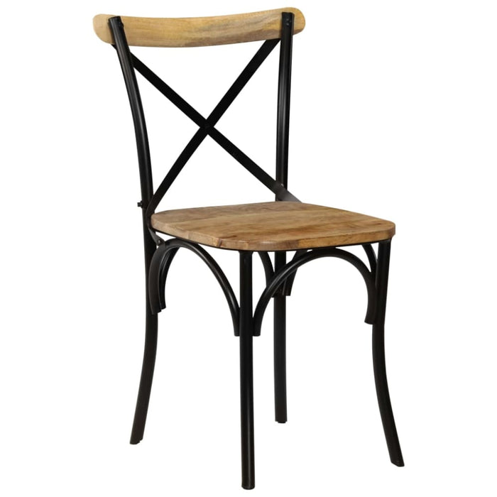 Cross Chairs 2 Pcs Black Solid Mango Wood Gl50916