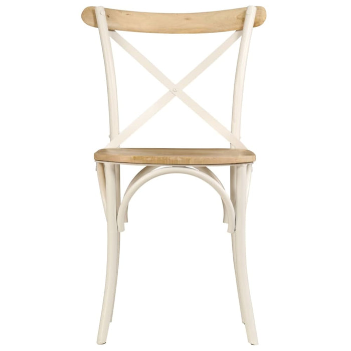 Cross Chairs 2 Pcs White Solid Mango Wood Gl51215