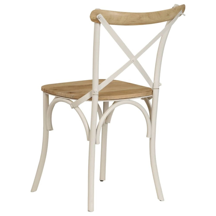 Cross Chairs 2 Pcs White Solid Mango Wood Gl51215