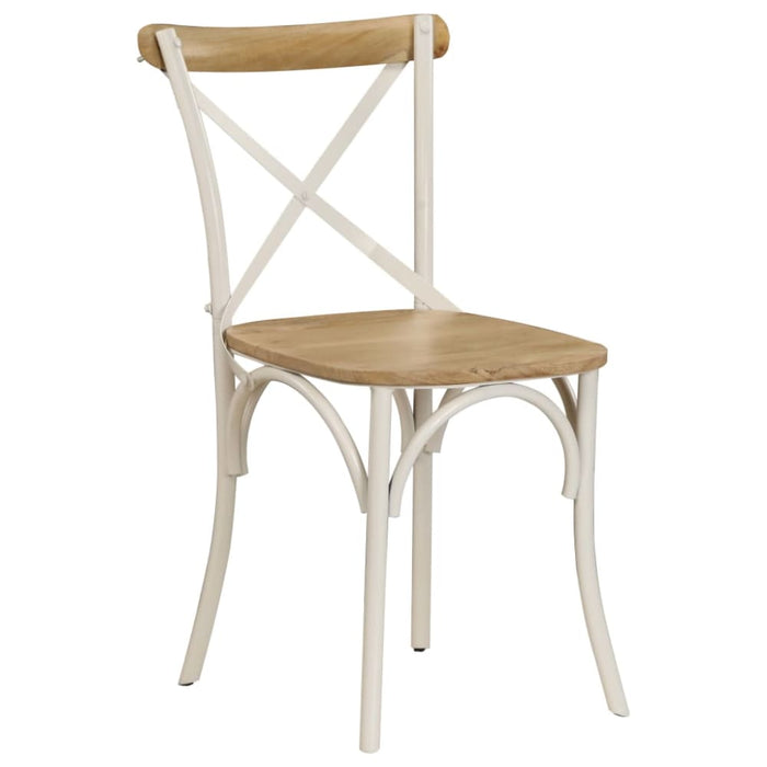 Cross Chairs 2 Pcs White Solid Mango Wood Gl51215