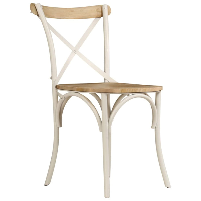 Cross Chairs 2 Pcs White Solid Mango Wood Gl51215