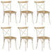 Cross Chairs 6 Pcs White Solid Mango Wood Gl416