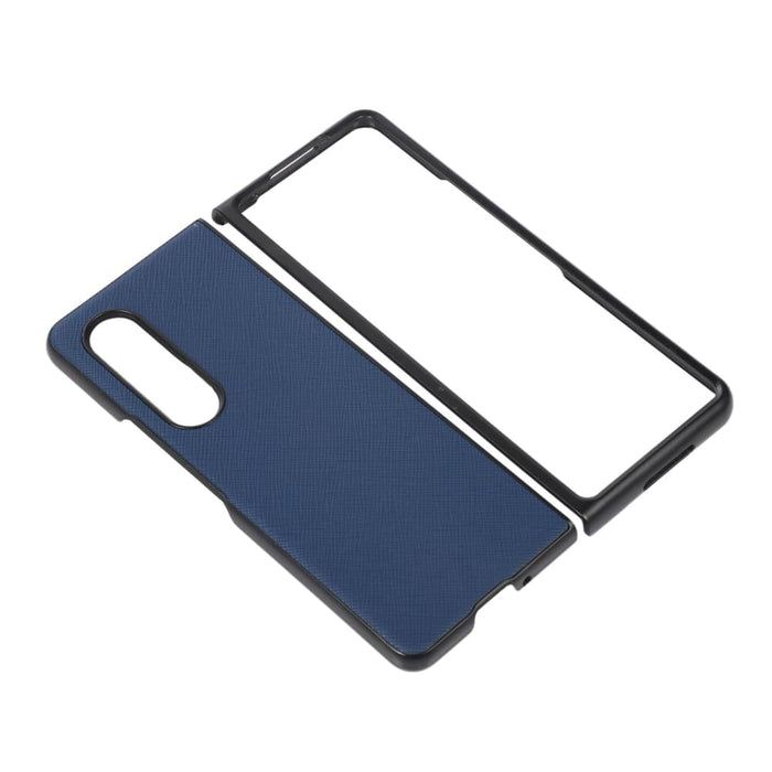 Cross Texture Pu Leather Case For Samsung Fold 4