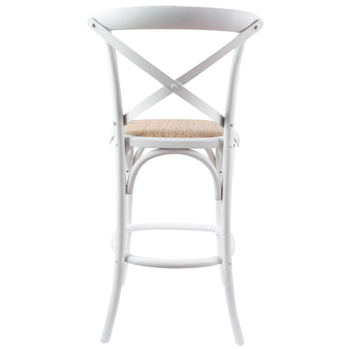 Crossback Bar Stools Dining Chair Solid Birch Timber Rattan