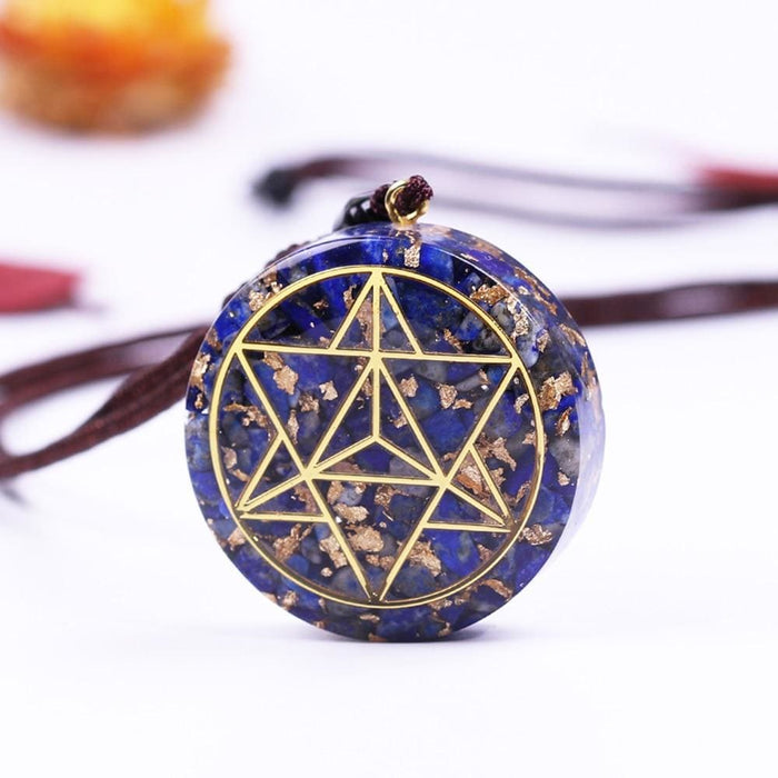 Crystal Orgone Pendant Natural Stone Lapis Lazuli Orgonite