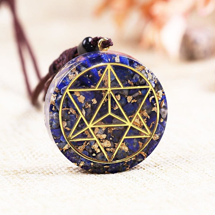 Crystal Orgone Pendant Natural Stone Lapis Lazuli Orgonite