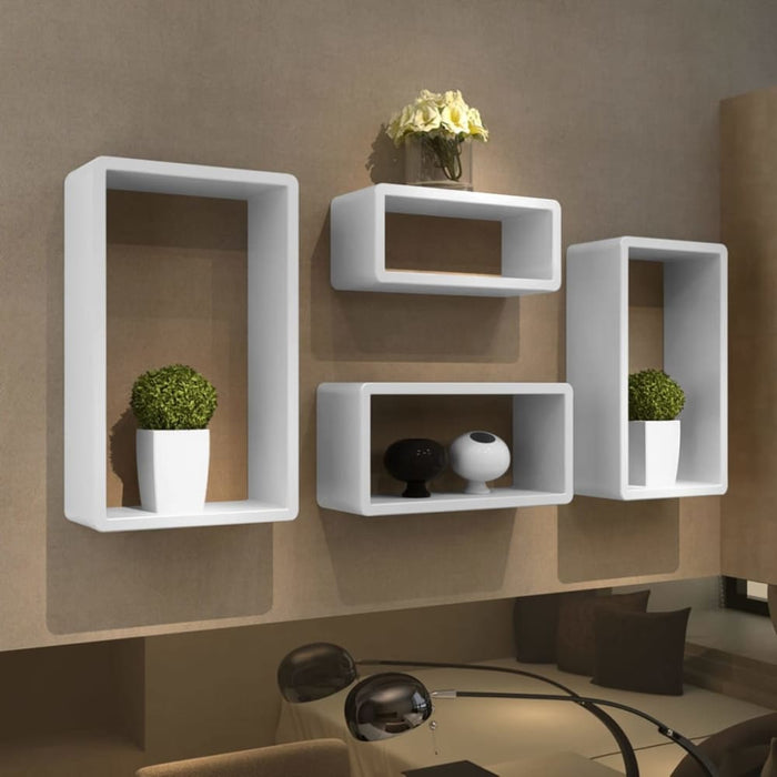 Cuboid Shelf Set Of 4 White Xabtap