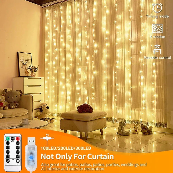 Led Curtain Fairy String Lights For Home Bedroom Christmas