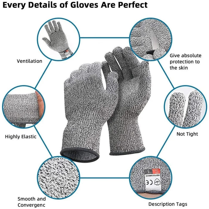 Cut Resistant Gloves For Kitchen And Garden Safety Grade 5