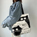 Cute Aesthetic Reusable Tote Bag With Inner Zipper For Women