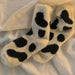 Cute Cow Spots Print Socks 2 Pairs Thick Warm Coral Fleece