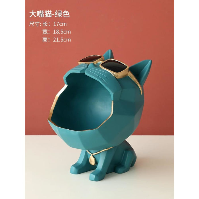 Cute Cat Statue Big Mouth Dog Total Décor Storage Box