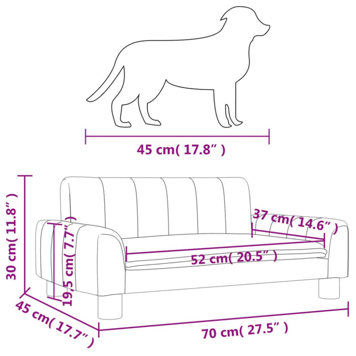 Dog Bed Dark Grey 70x45x30 Cm Fabric Oionpk