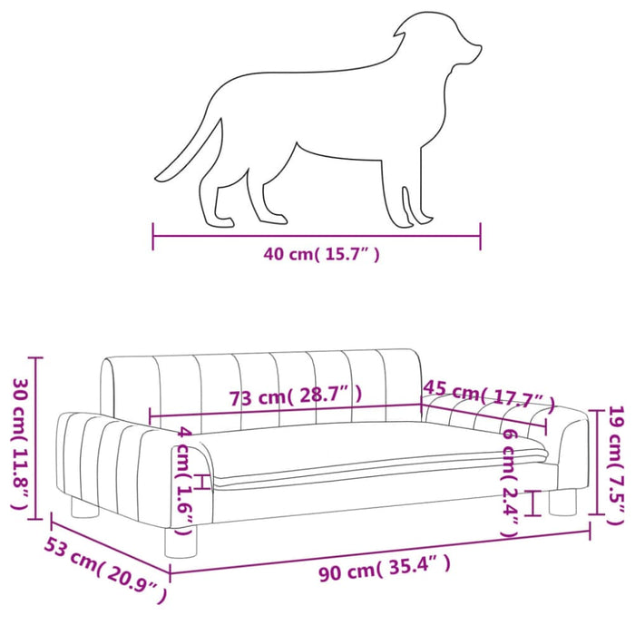 Dog Bed Dark Grey 90x53x30 Cm Fabric Oionan