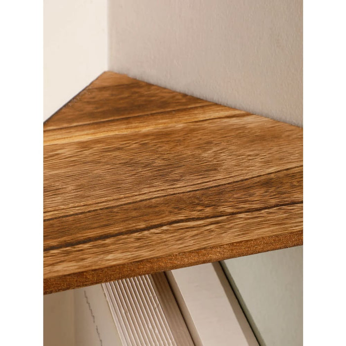 Dark Wood Corner Shelf For Home Display And Storage