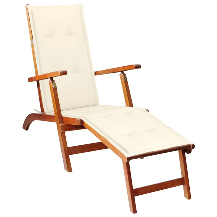 Deck Chair Cushion Cream (75 + 105)x50x3 Cm Toaoip