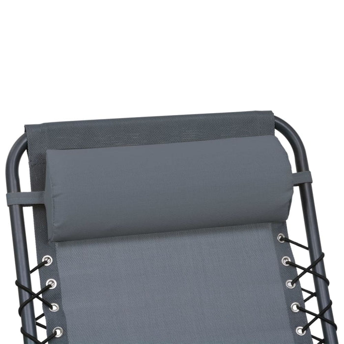 Deck Chair Headrest Grey 40x7.5x15 Cm Textilene Aikto