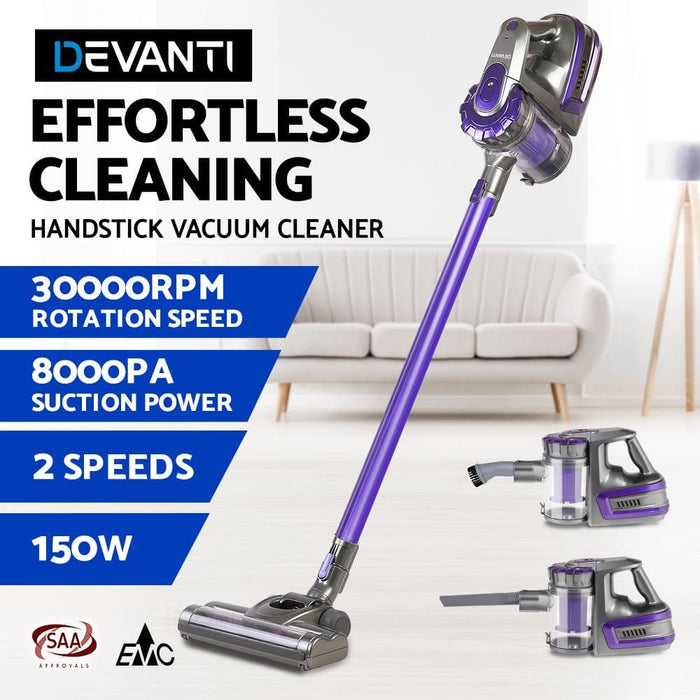 Devanti 150 Cordless Handheld Stick Vacuum Cleaner 2 Speed