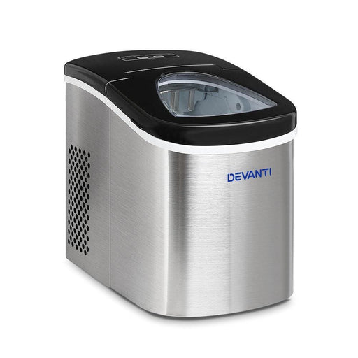 Devanti 2.4l Stainless Steel Portable Ice Cube Maker